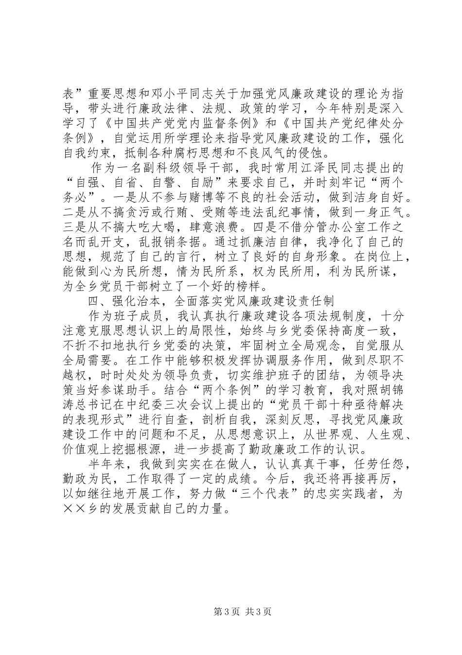 乡镇副职个人工作总结_第3页