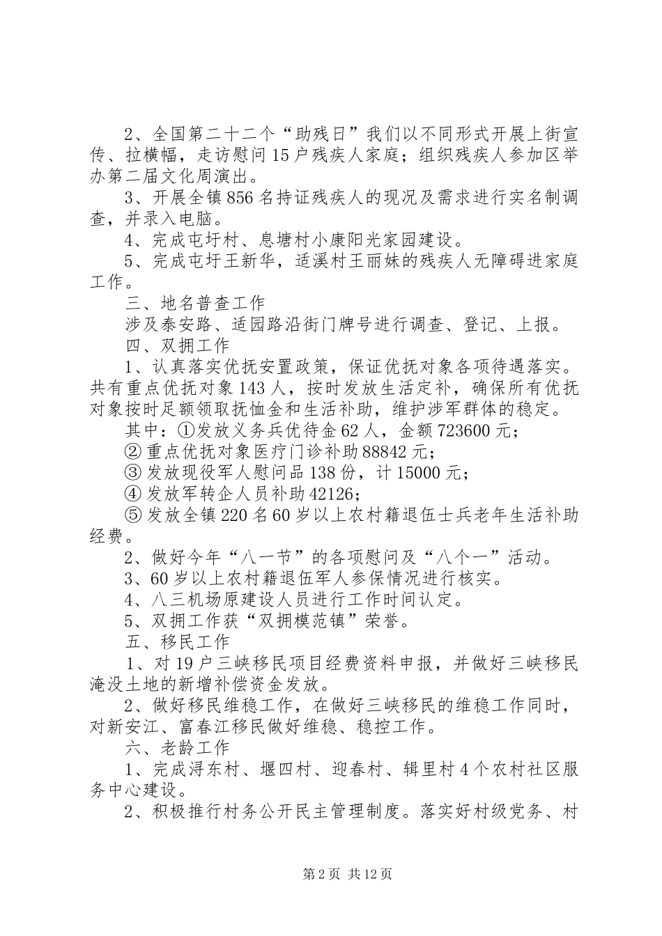 乡镇民政办工作总结_第2页