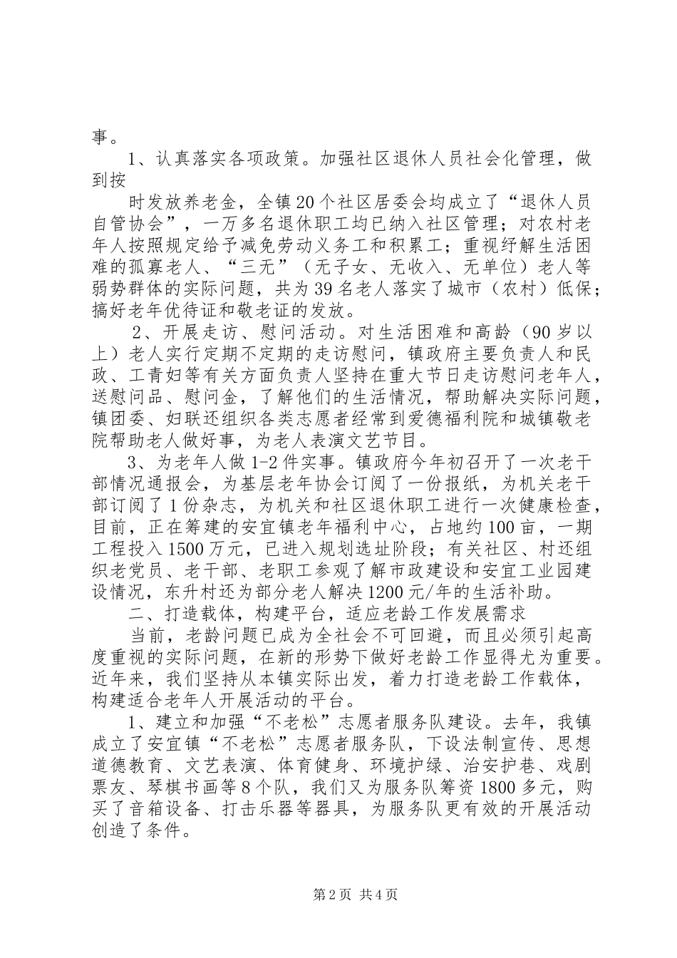 乡镇老龄工作总结_第2页