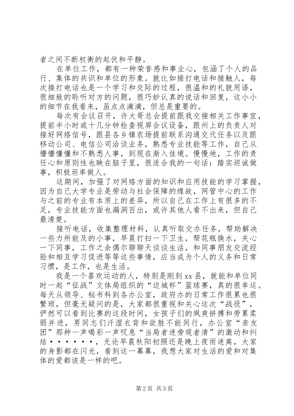 XX年度个人工作总结（网络管理中心）_第2页