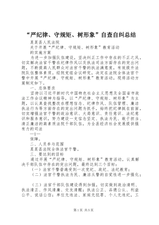 “严纪律、守规矩、树形象”自查自纠总结 (3)