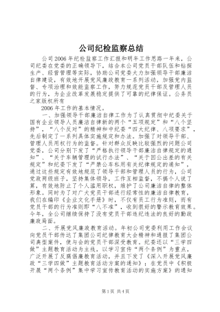 公司纪检监察总结
