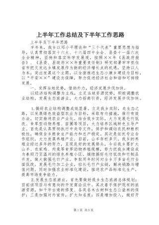 上半年工作总结及下半年工作思路 (3)