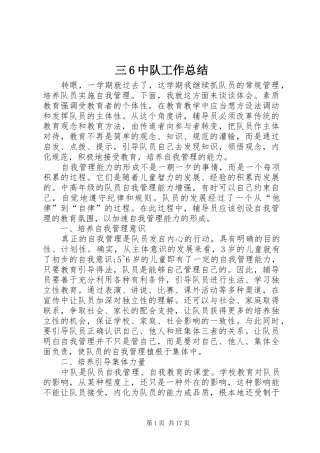 三6中队工作总结