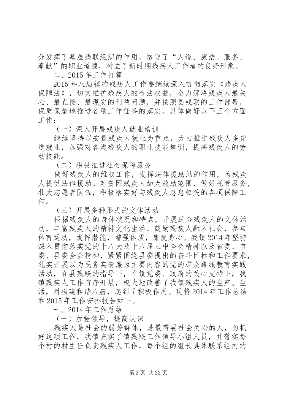 乡镇残疾人工作总结_第2页