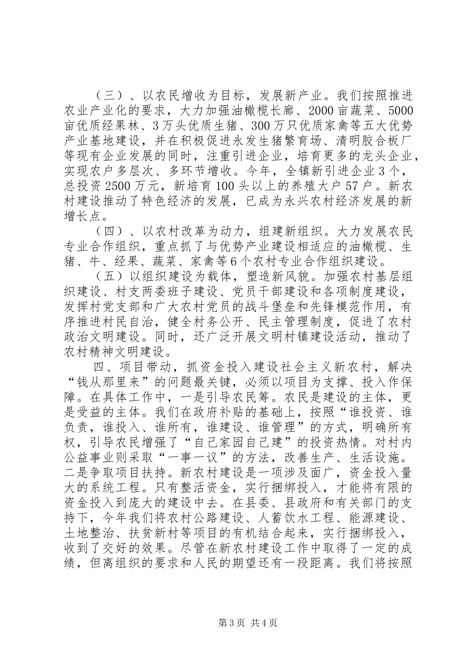 乡镇新农村建设总结_第3页