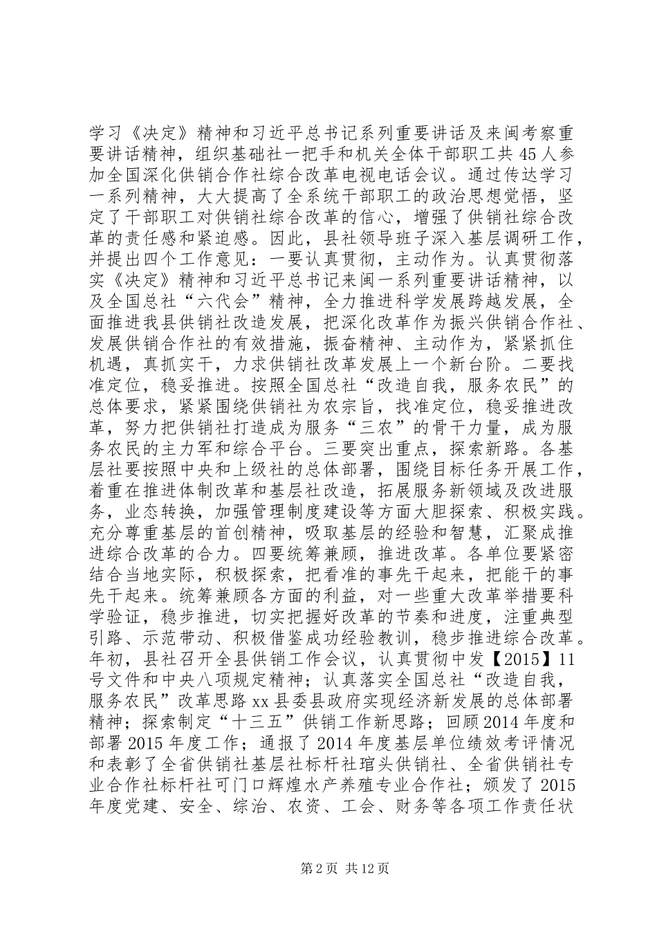 乡镇供销社年度工作总结暨工作思路_第2页