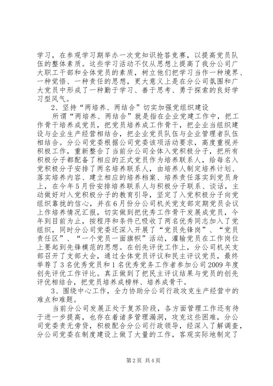 公司党委基层党组织建设工作总结_第2页
