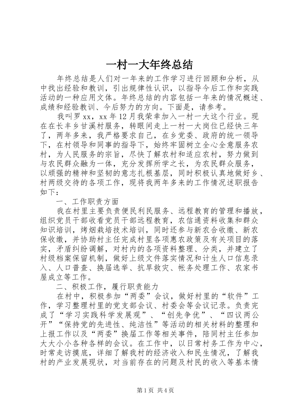 一村一大年终总结_第1页