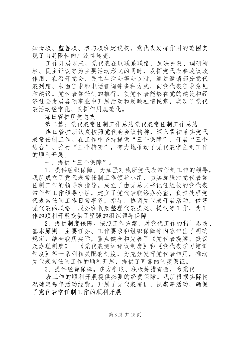 党代表常任制工作总结_第3页