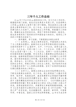 三年个人工作总结 (3)