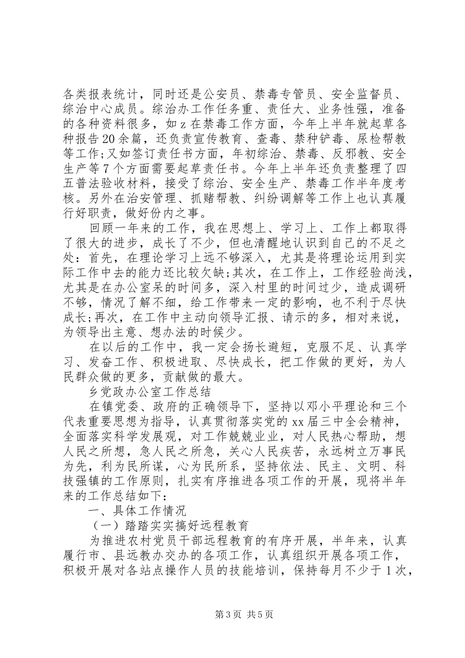 乡党政办公室工作总结_第3页