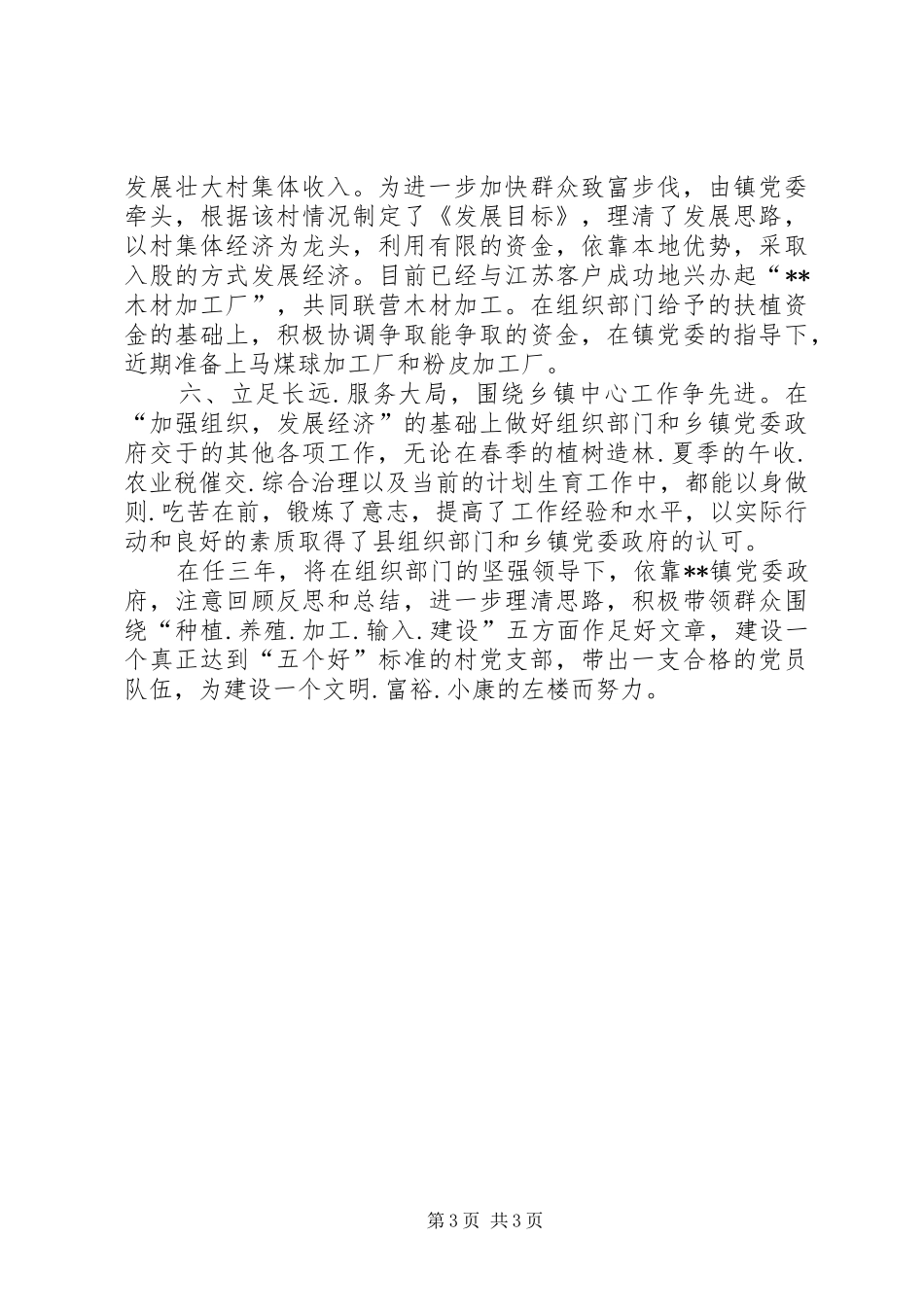 乡镇第二批农村选派村支书工作总结_第3页