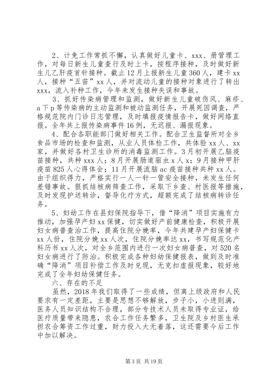 乡镇卫生院XX年终工作总结_第3页