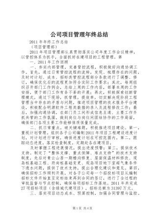 公司项目管理年终总结 (3)