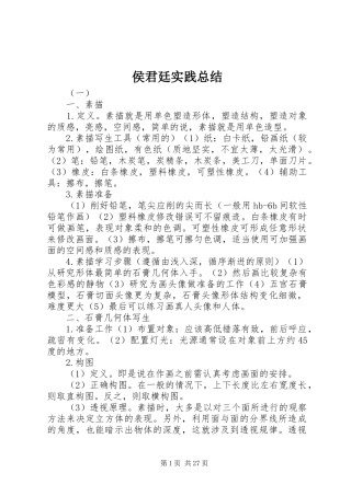 侯君廷实践总结