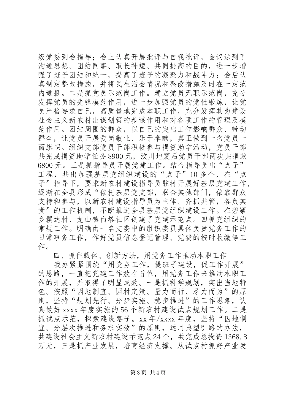 乡镇农办党支部年度工作总结_第3页