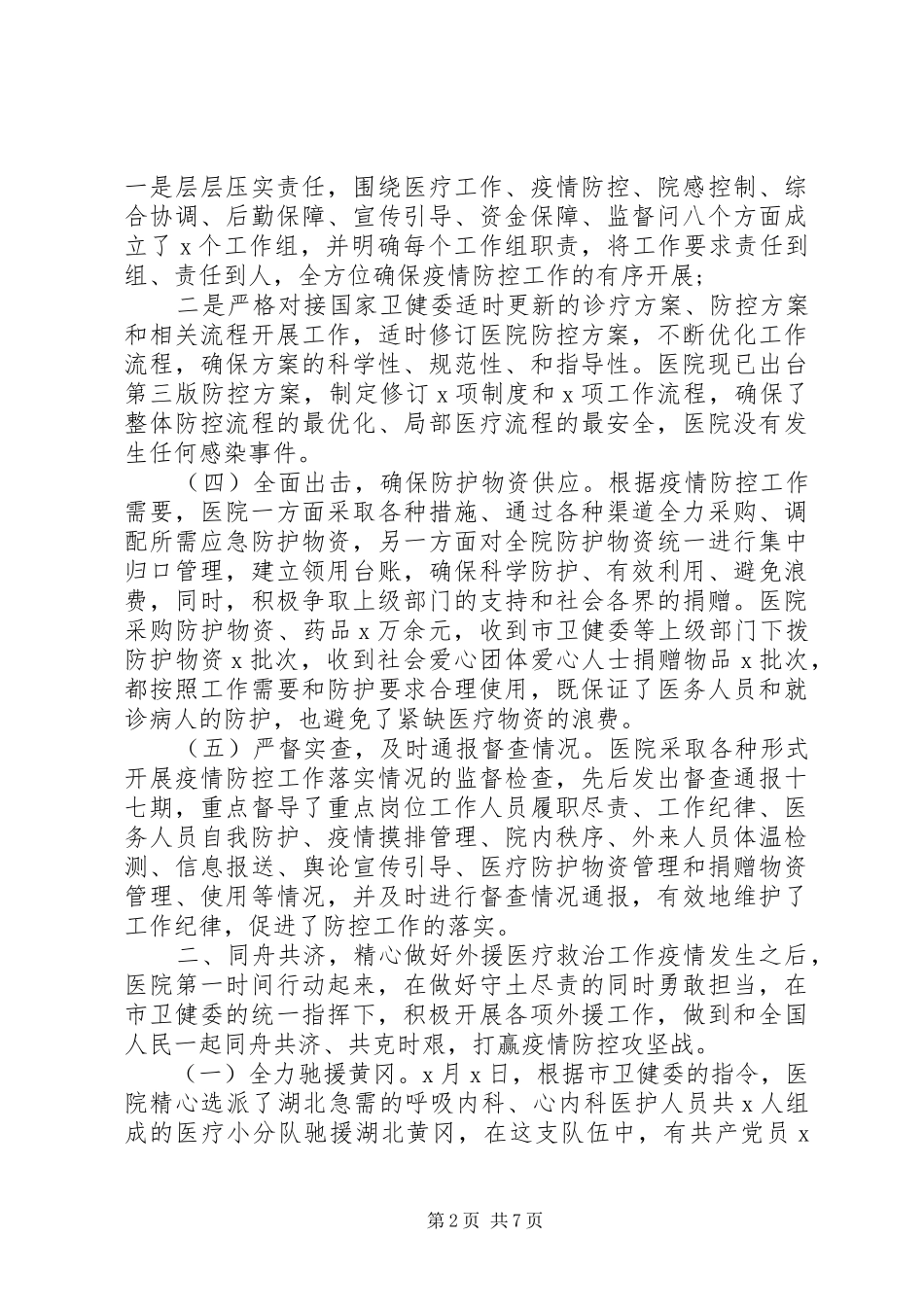 XX年医院系统新冠肺炎疫情防控工作阶段总结汇报_第2页