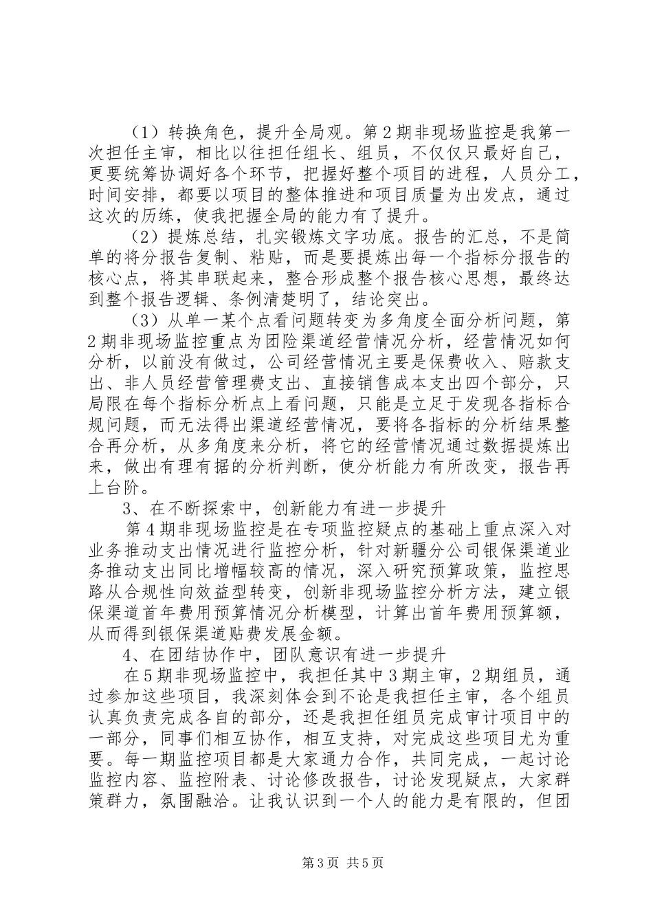 XX年公司审计人员个人工作总结_第3页