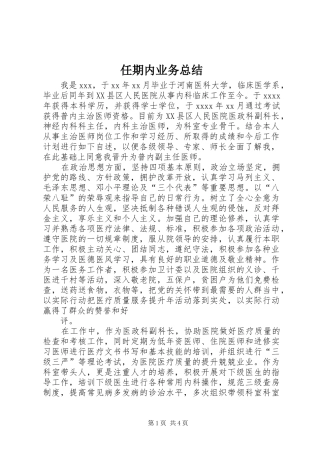 任期内业务总结