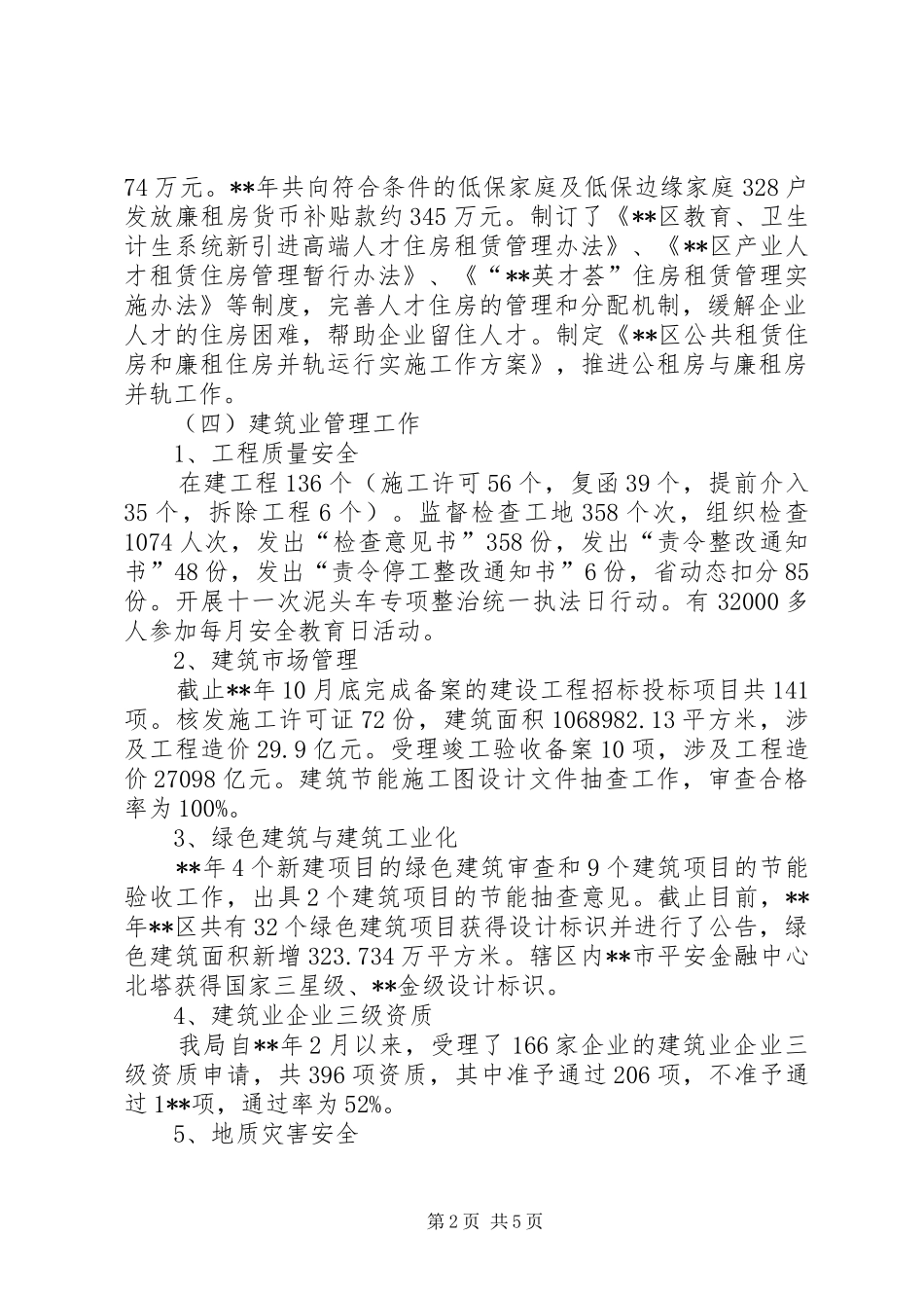 住房和建设局工作总结_第2页