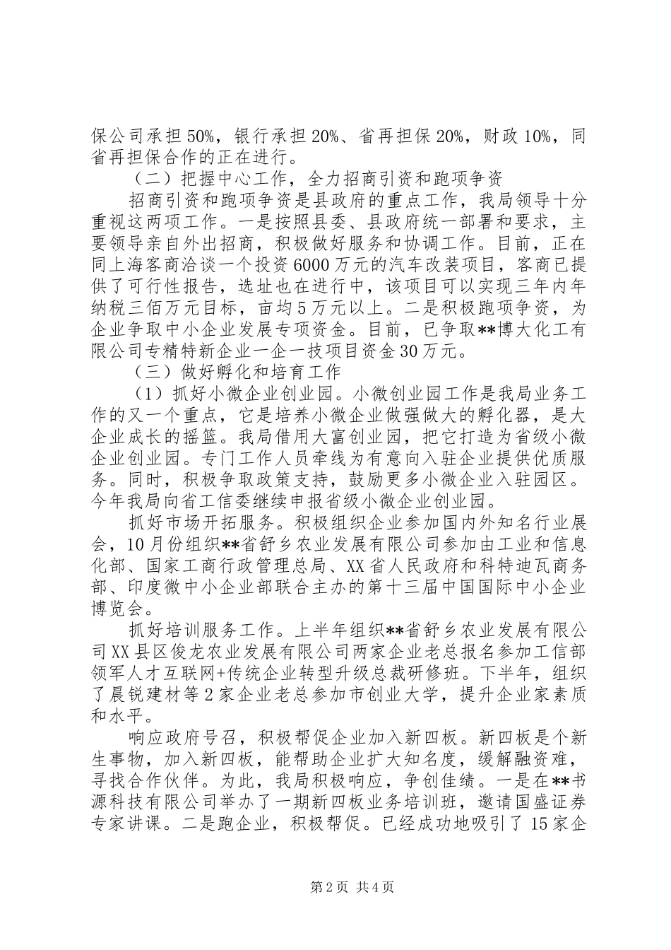 中小企业局工作总结_第2页