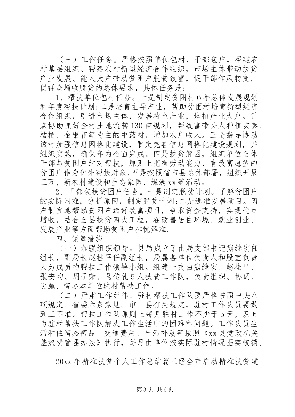 XX年精准扶贫个人工作总结_第3页