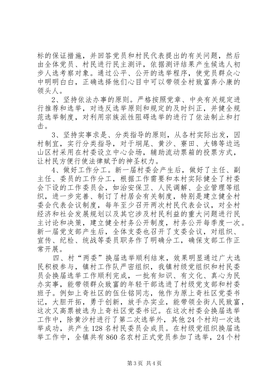 XX镇村级“两委”换届选举工作总结_第3页