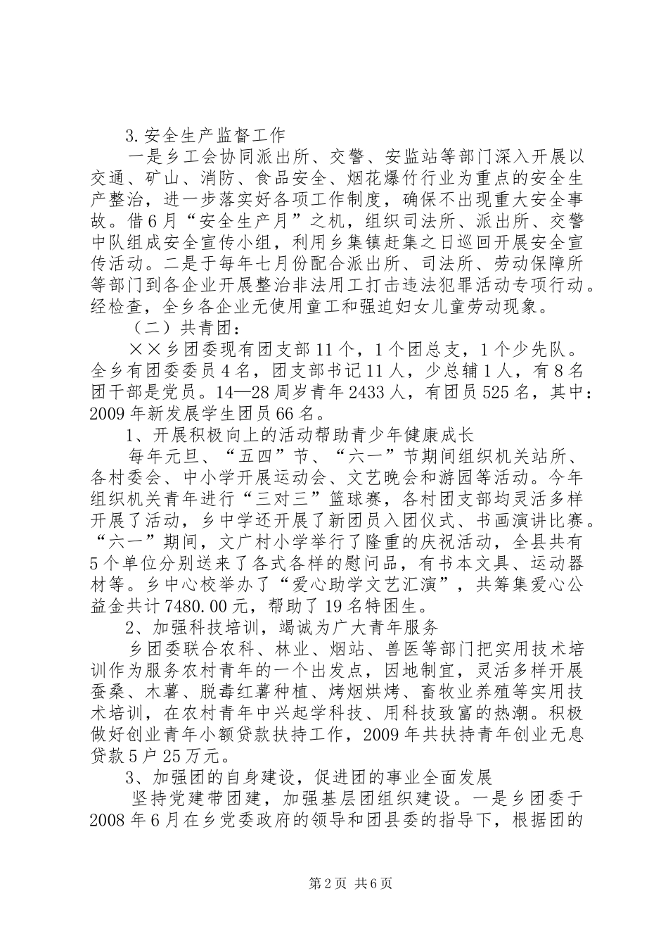 乡镇群团组织年终工作总结_第2页