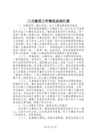 三力建设工作情况总结汇报