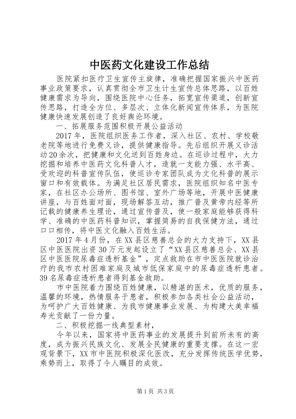 中医药文化建设工作总结_第1页