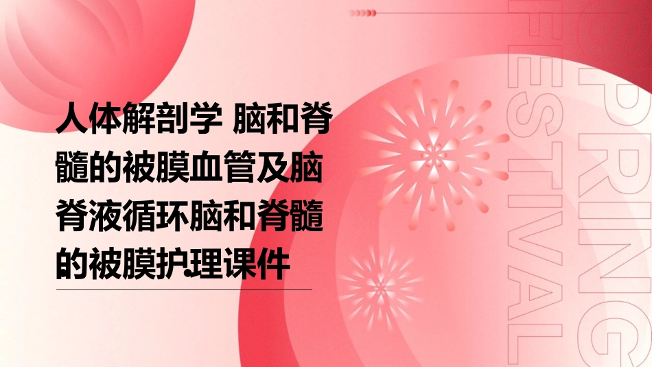 人体解剖学 脑和脊髓的被膜血管及脑脊液循环脑和脊髓的被膜护理课件_第1页