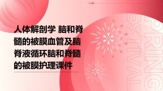 人体解剖学 脑和脊髓的被膜血管及脑脊液循环脑和脊髓的被膜护理课件