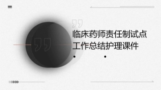 临床药师责任制试点工作总结护理课件1