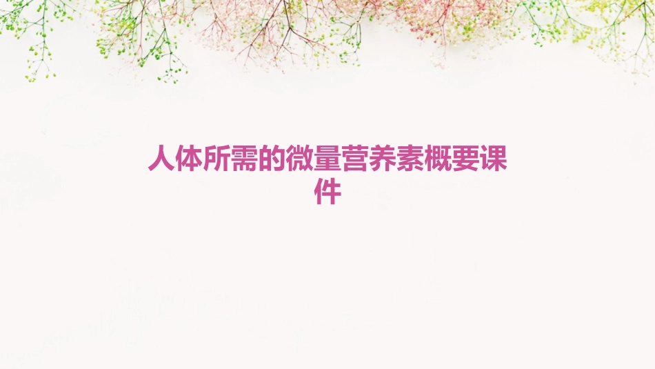 人体所需的微量营养素概要课件_第1页