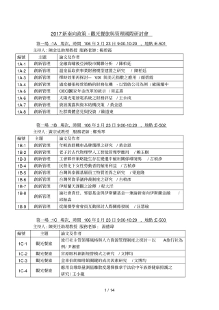新南向政策观光餐旅与管理国际研讨会