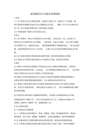 新奥集团会计电算化管理制度