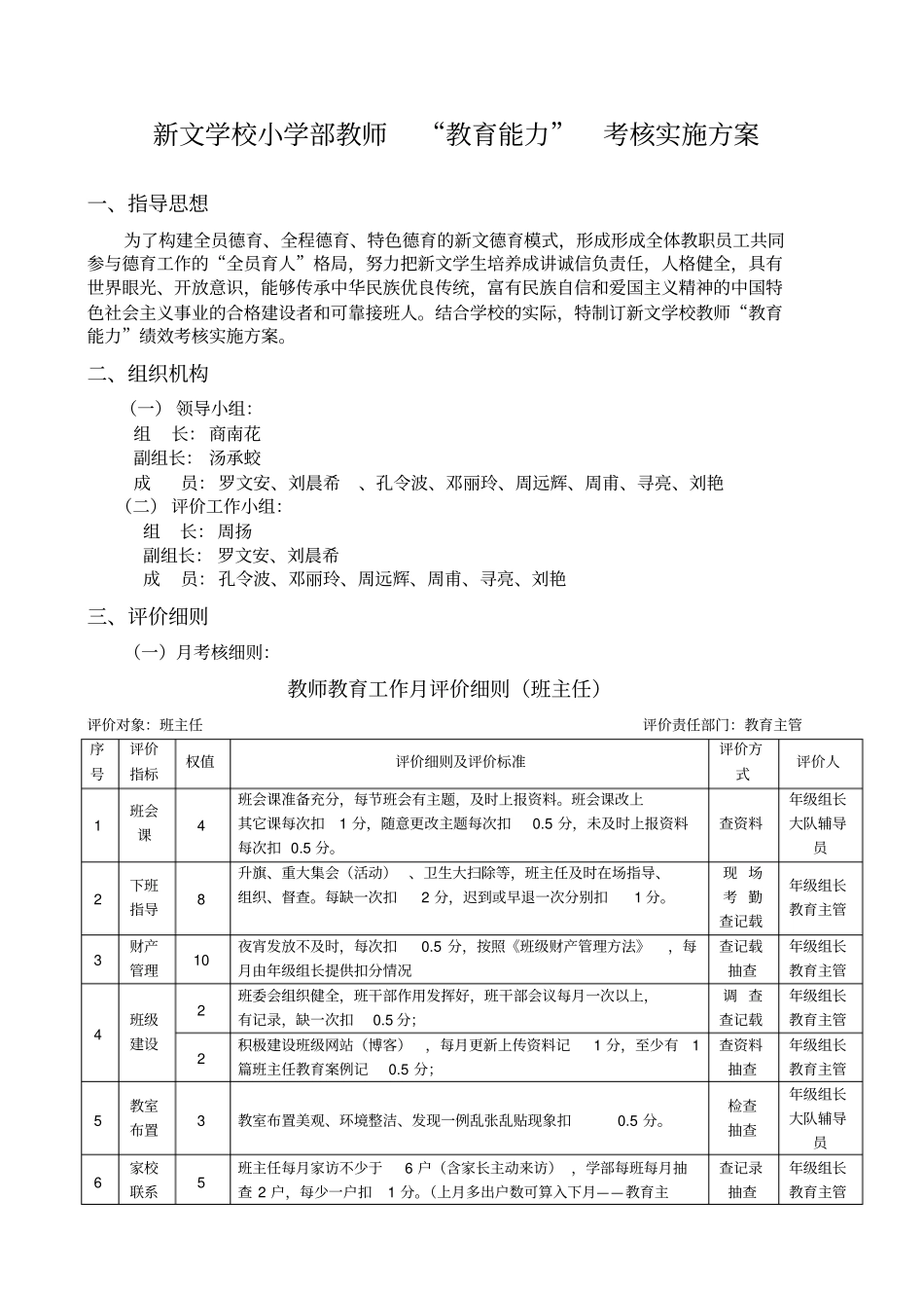新文学校教师教育能力考核方案二届三次教代会通过_第1页