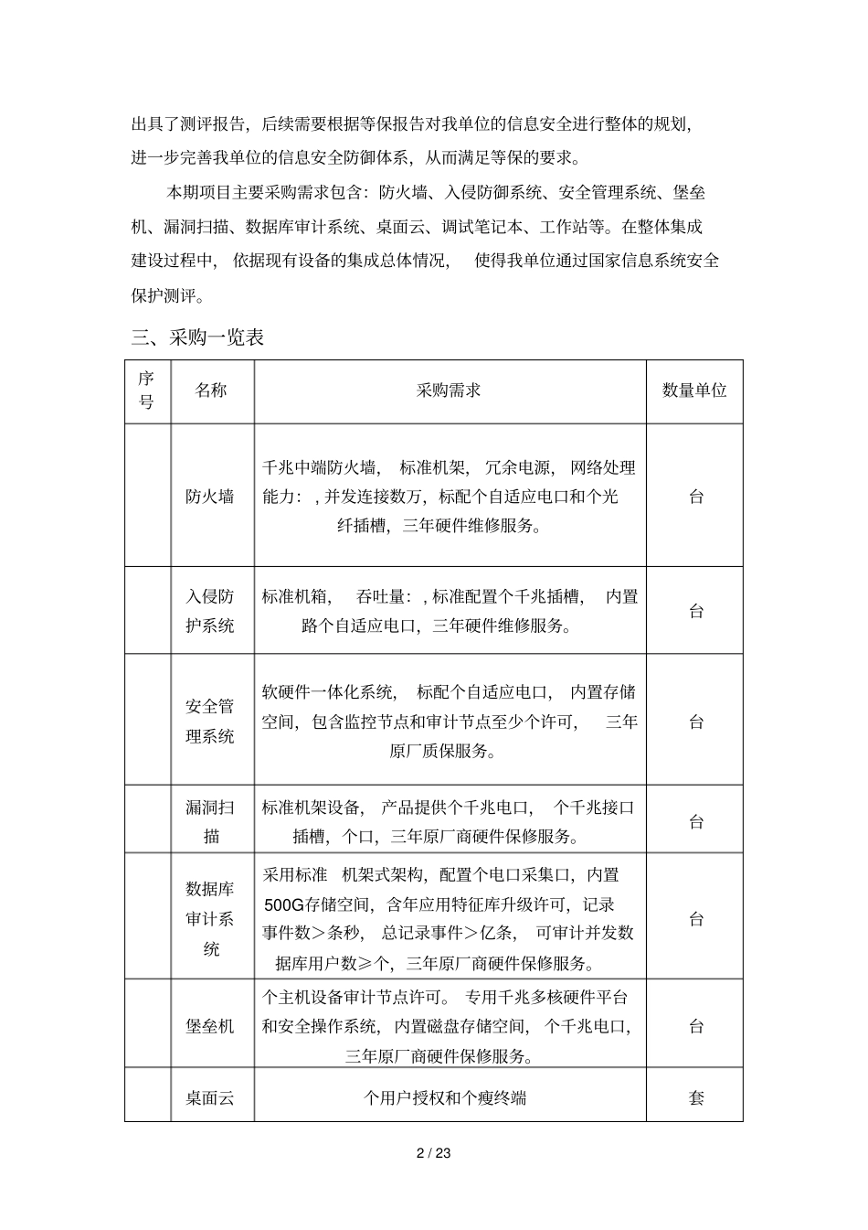 新昌人民法院信息安全等级保护整改项目采购要素_第2页