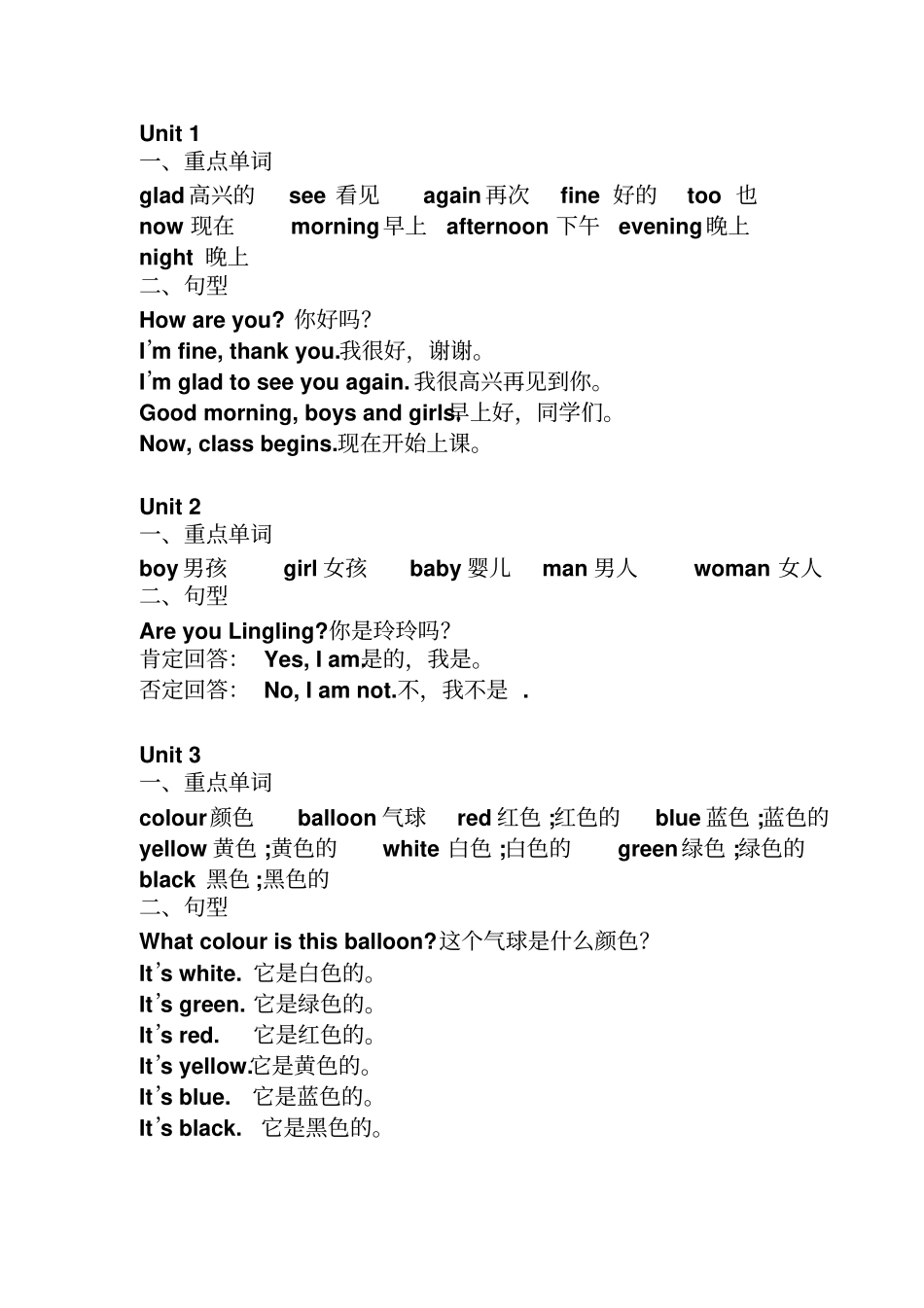 新湘少版三年级下册英语总复习_第1页