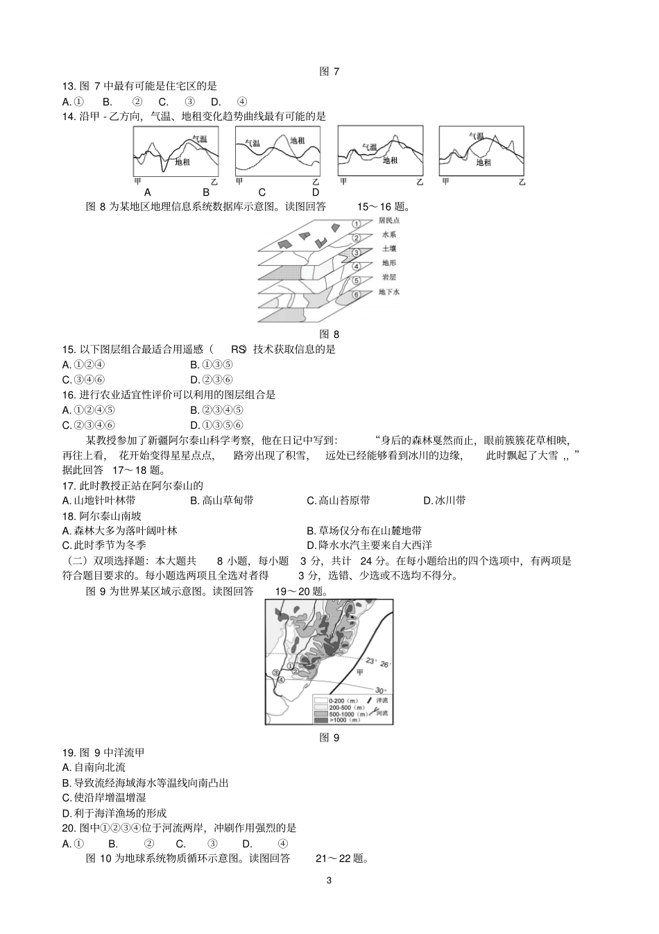 新考纲系列高考地理2016江苏地理整理版_第3页