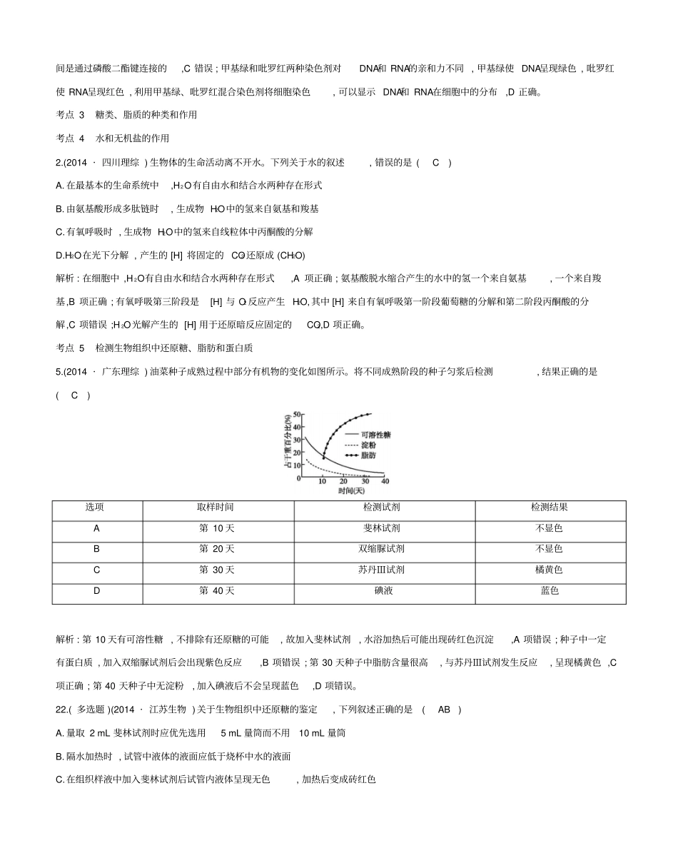 新考纲高考系列生物14年高考题分类汇编_第2页