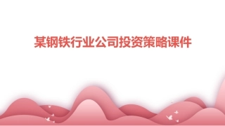 某钢铁行业公司投资策略课件