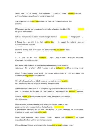 新视野大学英语第三版读写教程第三册课后复习题与答案