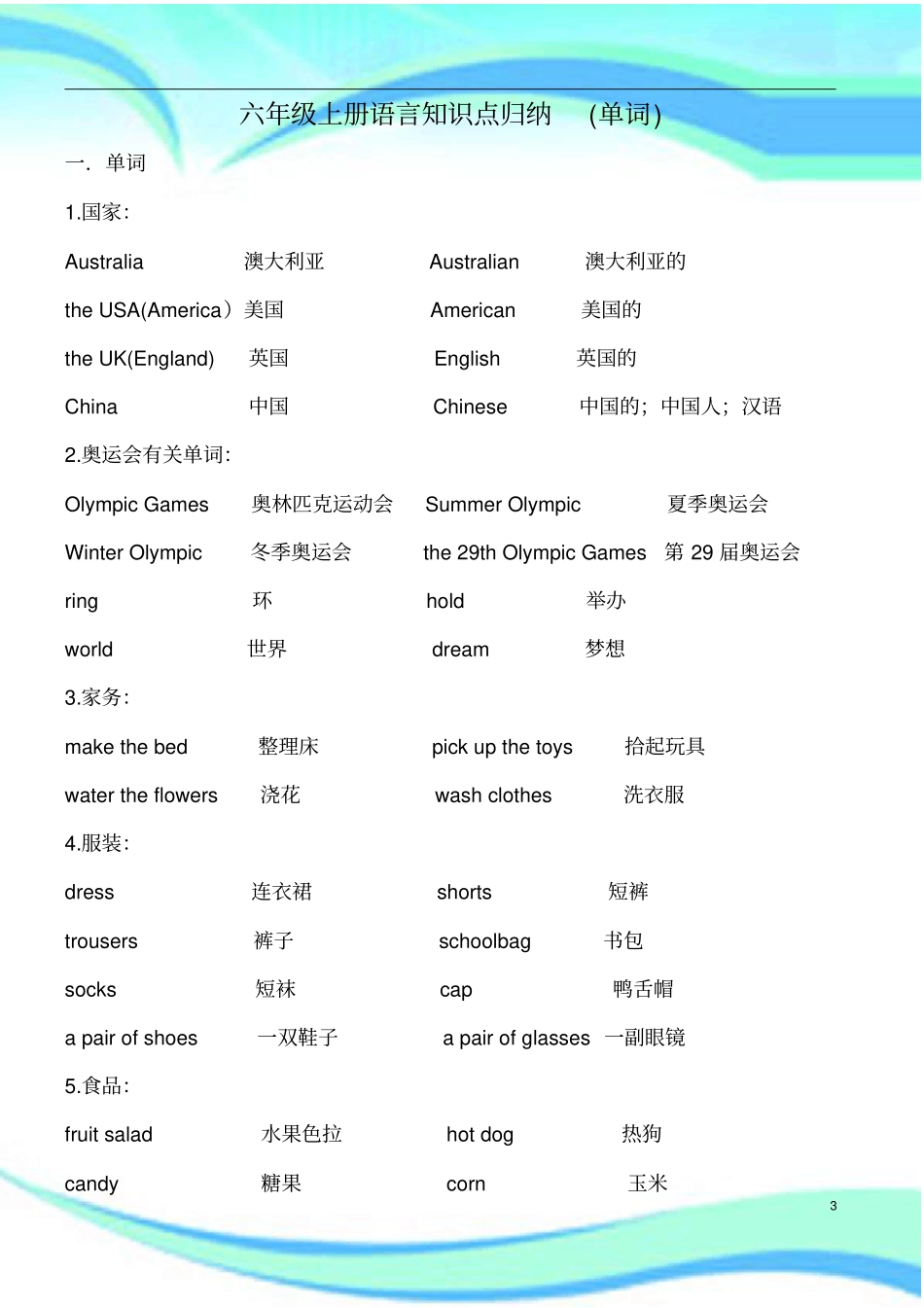 新闽教小学英语六年级知识点归纳_第3页