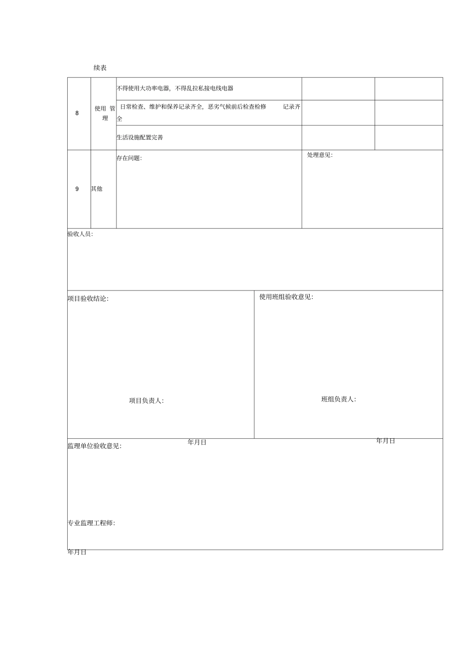 施工现场装配式集装箱活动板房验收表_第3页