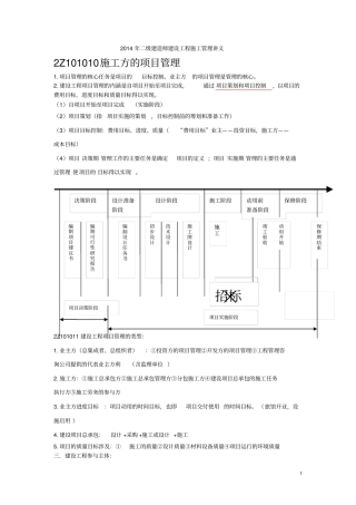 施工管理新版重点笔记总结