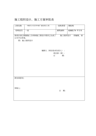 施工组织设计及专项施工方案审批表