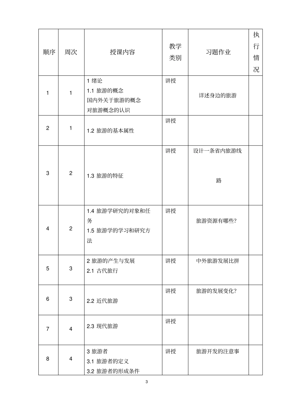 旅游概论教学计划进度表_第3页