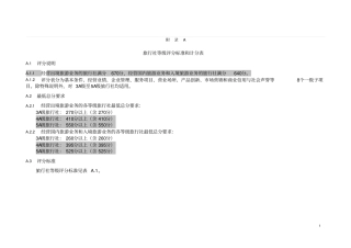 旅行社等级评分实用标准和计分表
